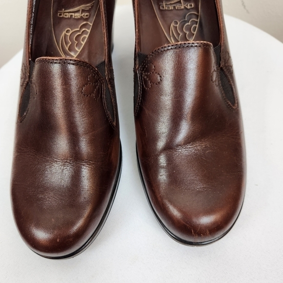 Dansko Brown  Leather Beth Slip On Pumps, Size AEU 41 US 10.5 Mary Jane - Picture 3 of 8